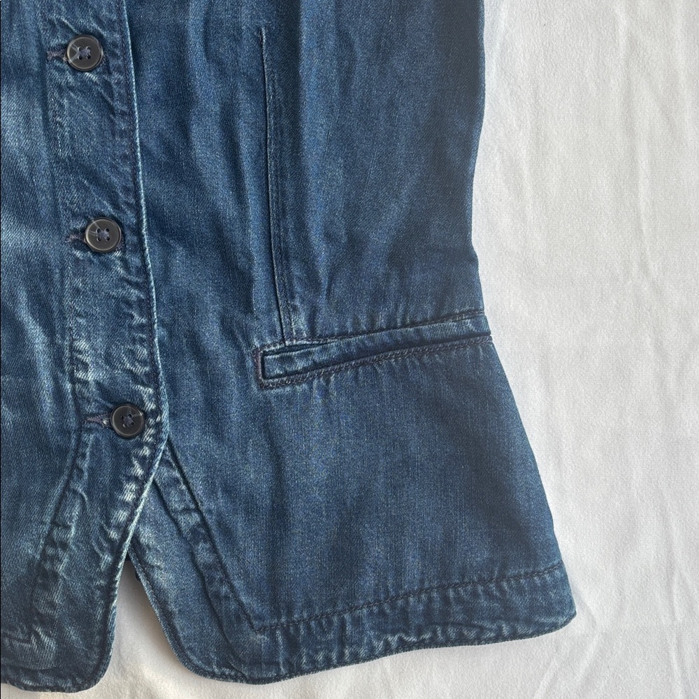 GAP Blue Denim Button-Up Vest - Picture 3 of 4